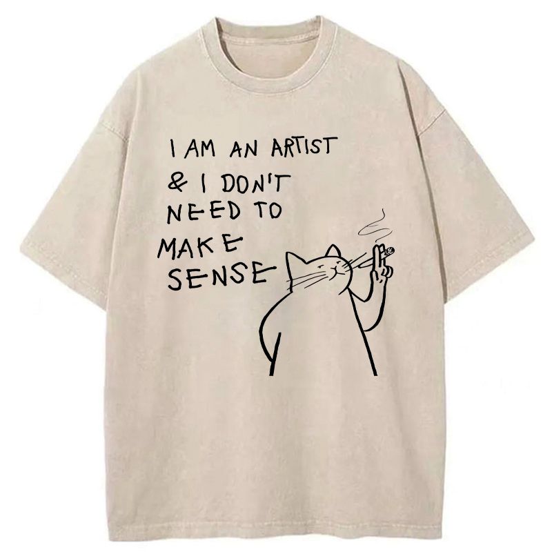 Kyoto-Lion I Make Art, Not Sense Washed T-Shirt