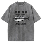 Kyoto-Lion Japanese Tsukiji Market Washed T-Shirt