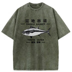 Kyoto-Lion Japanese Tsukiji Market Washed T-Shirt