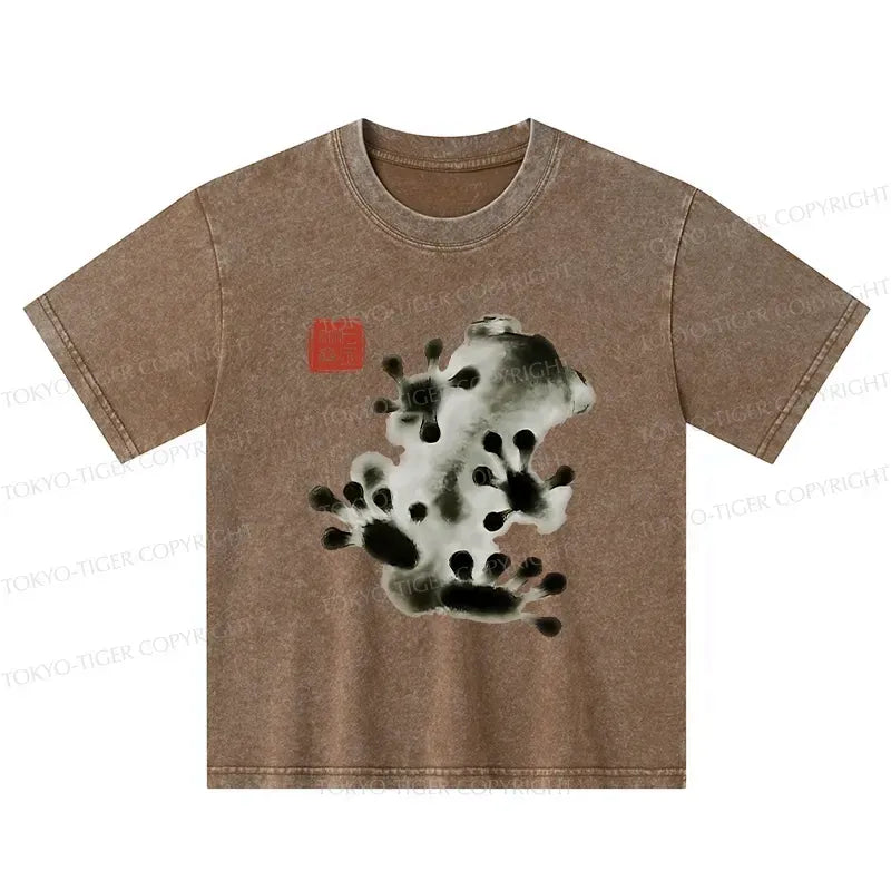 Kyoto Frog Art Casual Tee for Daily Wear