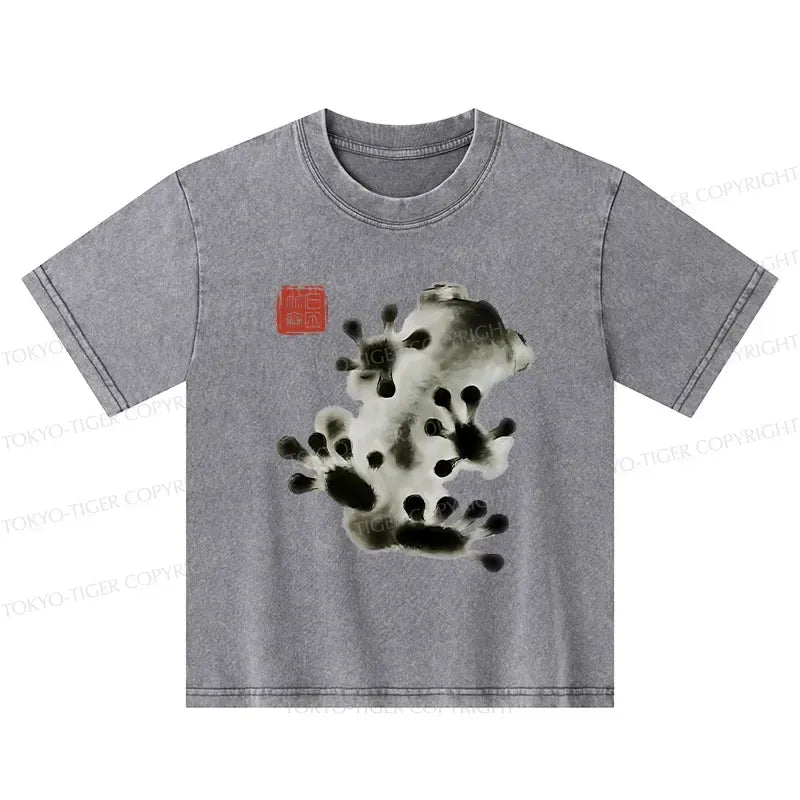 Kyoto Frog Art Casual Tee for Daily Wear