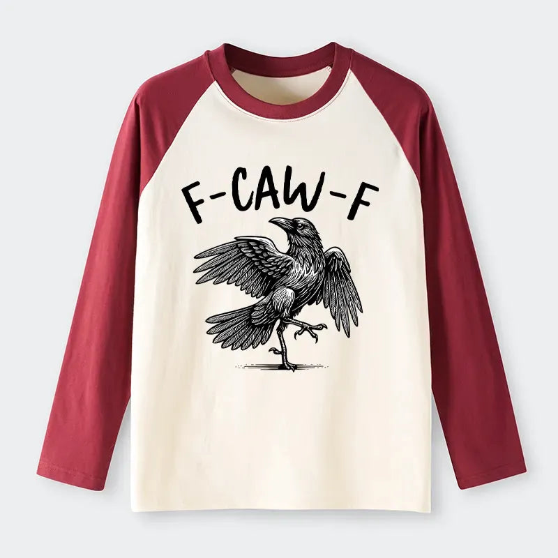 Kyoto-Lion Crow's Cry Funny Raglan Long Sleeve T-shirt