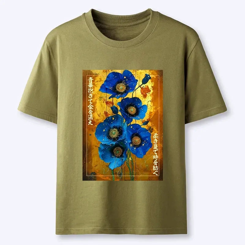 Kyoto Lion Shirt with Golden Background