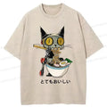 Japanese Robot Cat T-Shirt for Streetwear