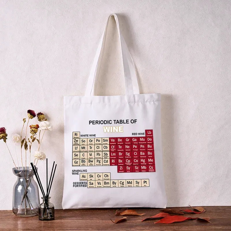 Kyoto-Lion Table of Elements of Wine Tote Bag