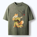 Kyoto-Lion Japanese Style Shiba Archer Art Washed T-Shirt