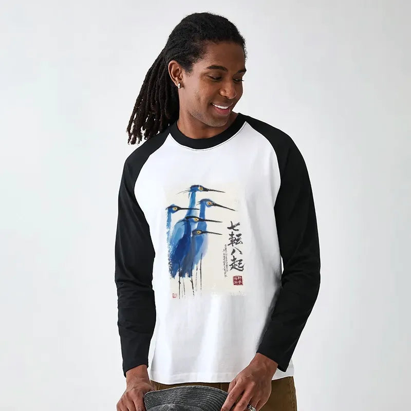Kyoto-Lion Wings That Never Yield Raglan Long Sleeve T-shirt