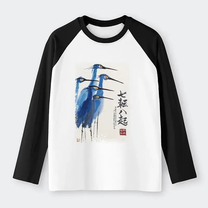 Kyoto-Lion Wings That Never Yield Raglan Long Sleeve T-shirt