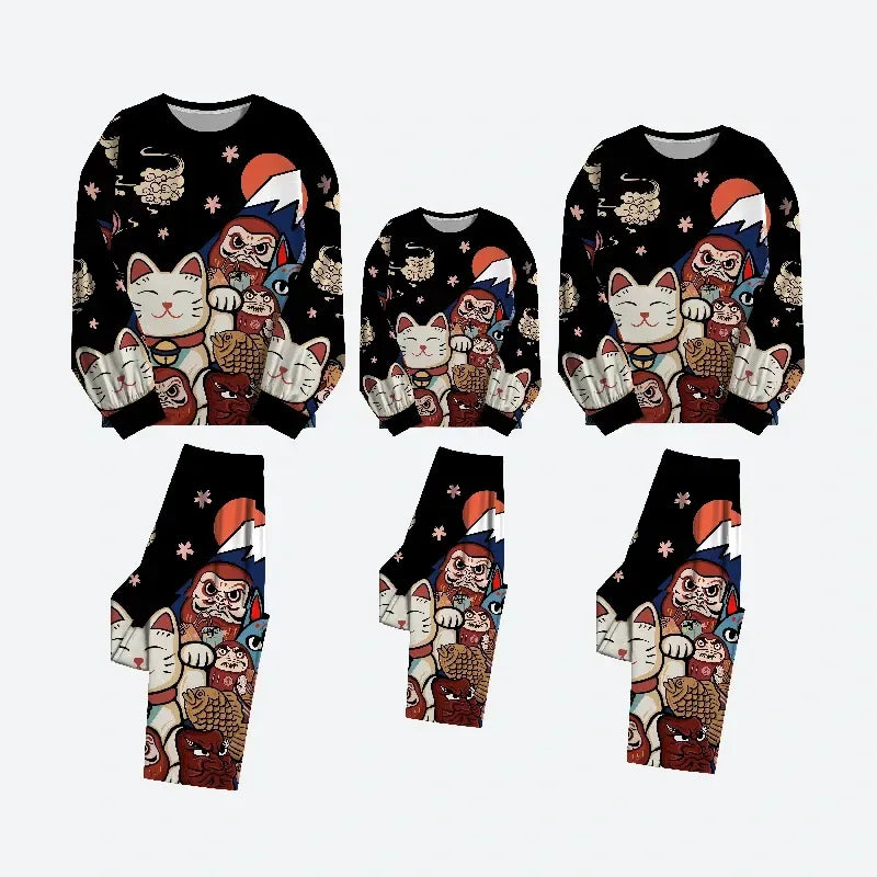 soft polyester family pajama set on sale