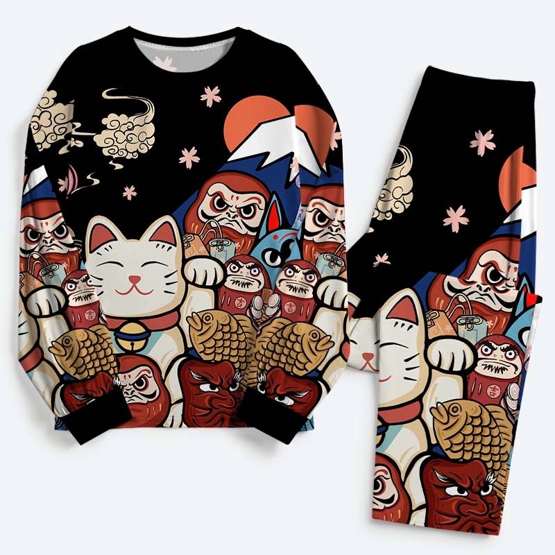 Kyoto-Lion Traditional Japanese Elements Family Pajama Sets