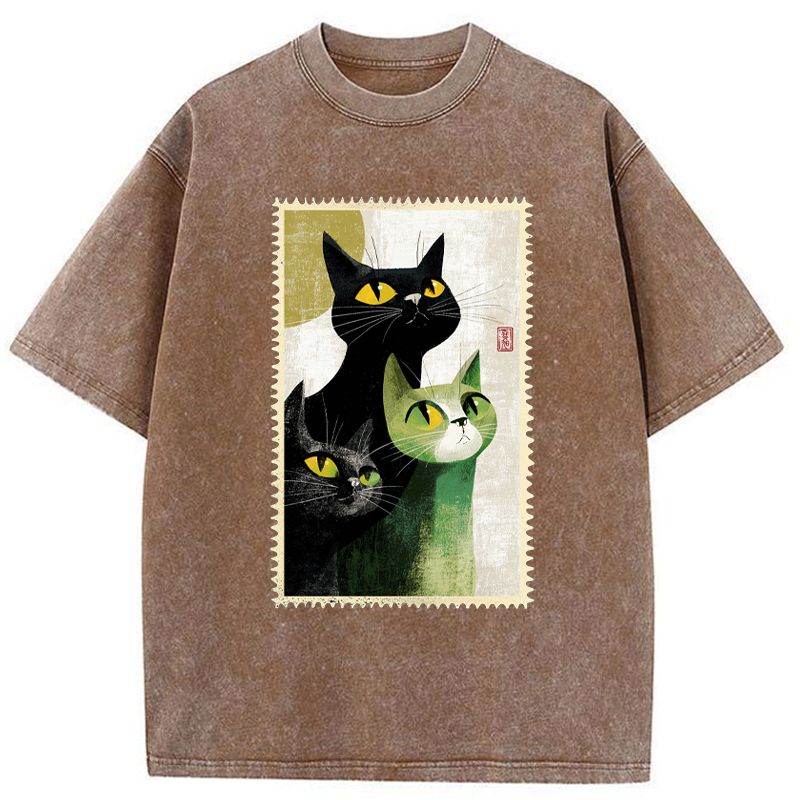 Japanese streetwear washed t-shirt for summer