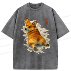 Corgi Japanese Streetwear Casual T-Shirt