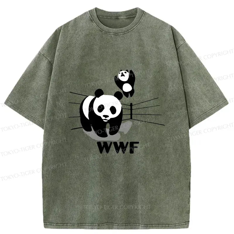 Japanese Vintage Washed Panda Tee for Daily Wear