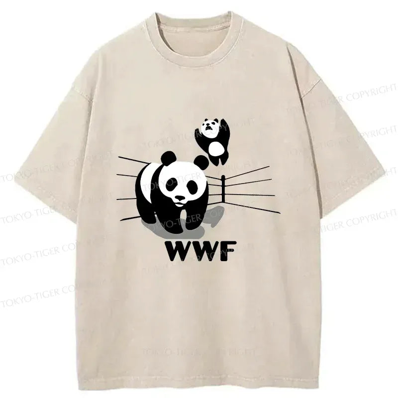 Japanese Vintage Washed Panda Tee for Daily Wear