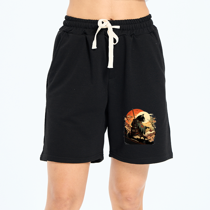 Japanese Art Neko Ninja Shorts