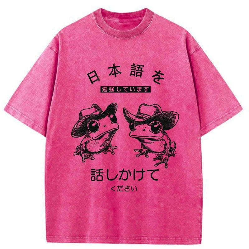 japanese washed t-shirt for daily wear