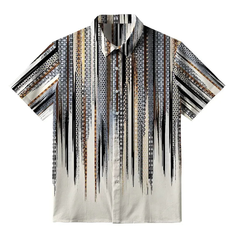 Kyoto-Lion Japanese Pattern Button-up Shirt
