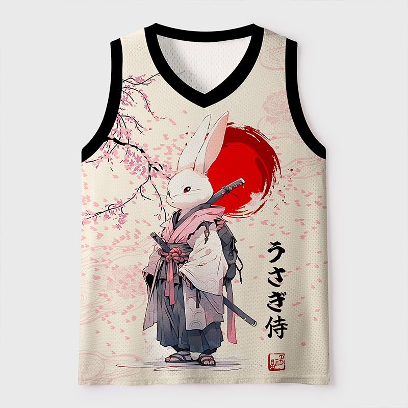 Kyoto-Lion Samurai Rabbit Mesh Tank Top