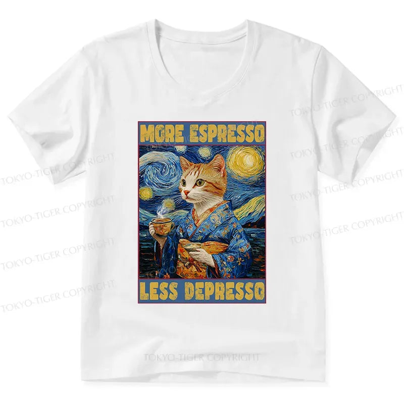Funny More Espresso Less Depresso V-Neck T-Shirt
