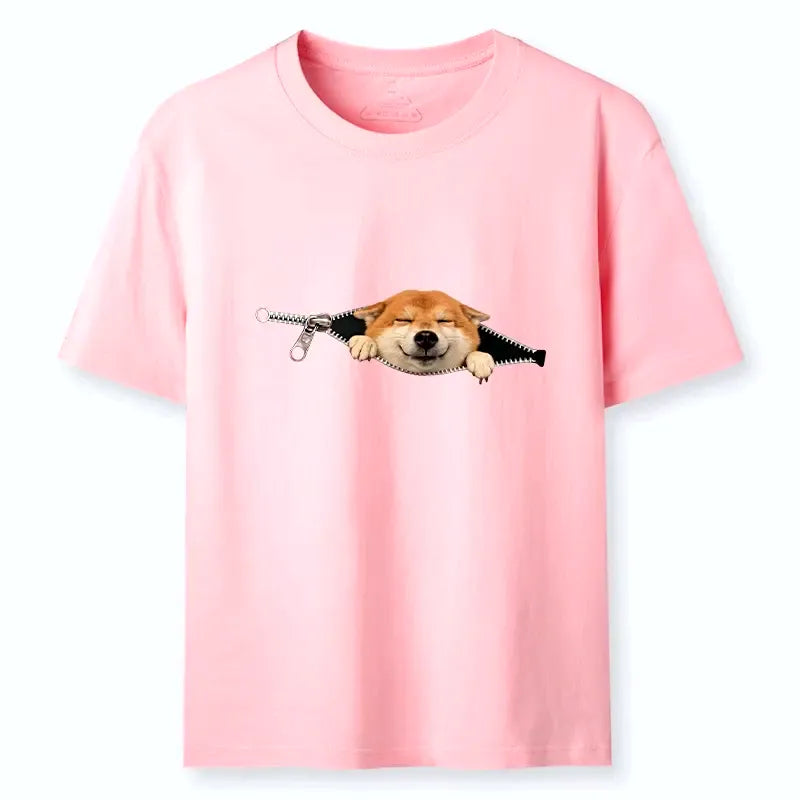 Kyoto-Lion Cute Shiba Dog In Zipper Classic T-Shirt
