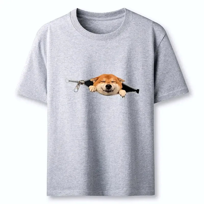 Kyoto-Lion Cute Shiba Dog In Zipper Classic T-Shirt