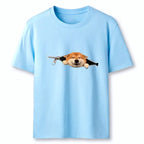 Kyoto-Lion Cute Shiba Dog In Zipper Classic T-Shirt