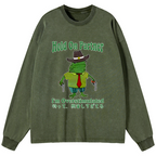 Kyoto-Lion Wait I'm Too Excited Washed Long Sleeve T-Shirt