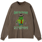 Kyoto-Lion Wait I'm Too Excited Washed Long Sleeve T-Shirt