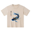 Kyoto-Lion Elegant Koi Fish Watercolor Art Kids Washed T-Shirt