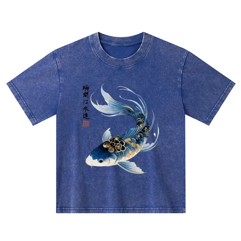 Watercolor Koi Fish Kids Tee for Summer