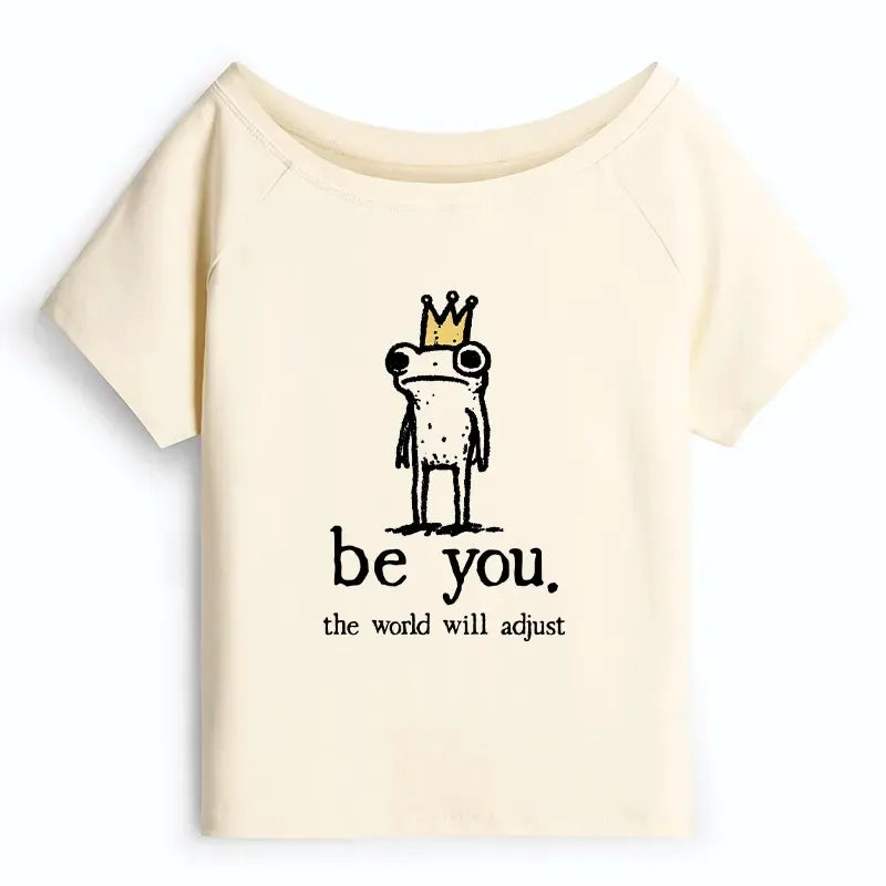 japanese frog off shoulder t-shirt
