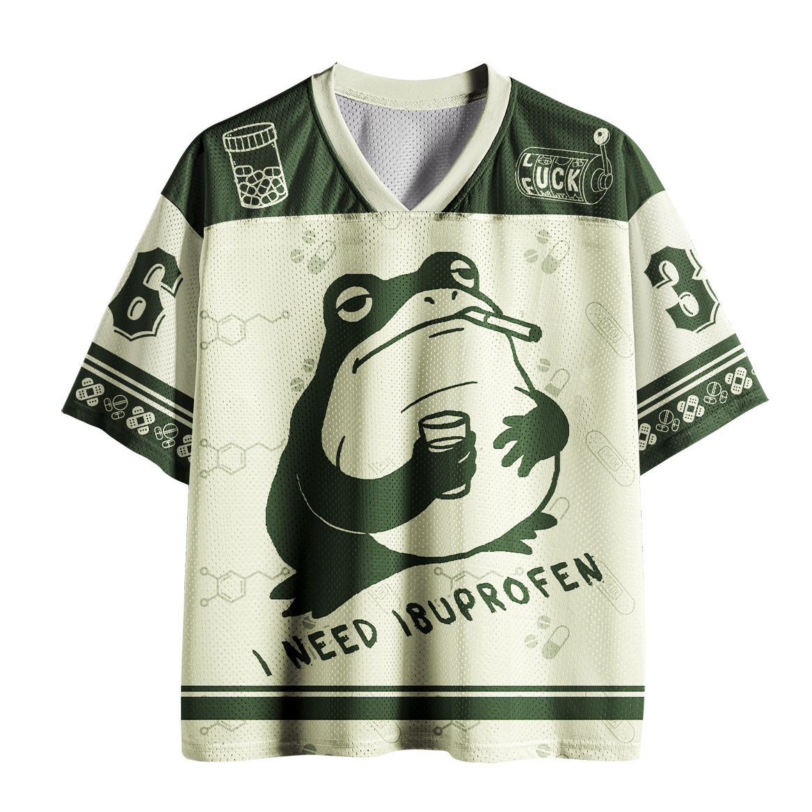 Funny Tired Frog Mesh Jersey for Gift
