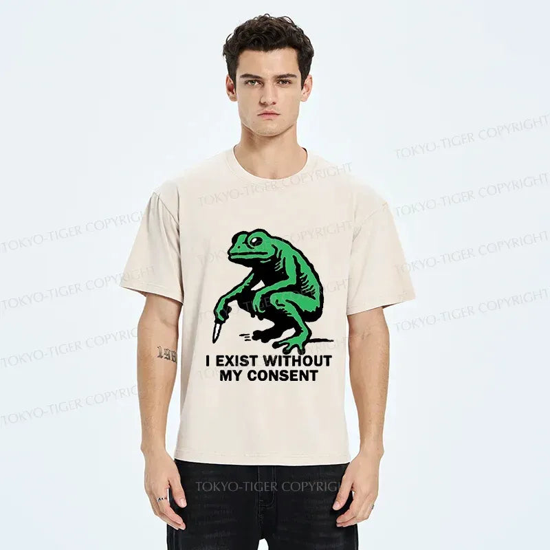 Japanese Frog Washed T-Shirt Free Shipping