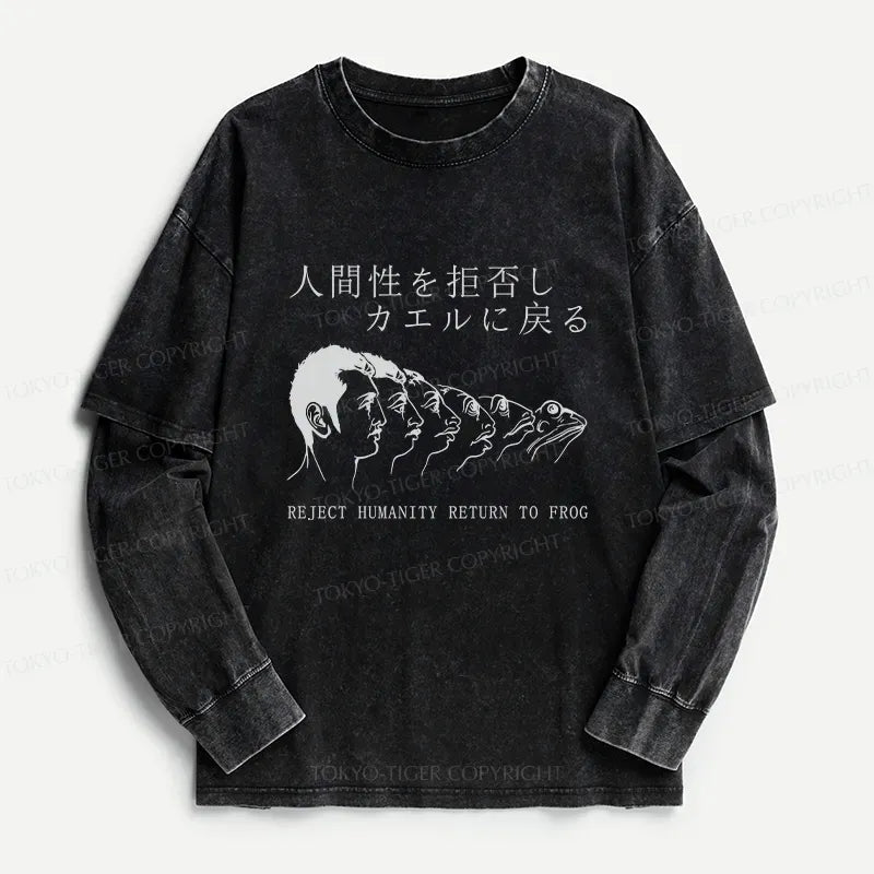 Kyoto-Lion Return To Frog Washed Double Layer T-Shirt