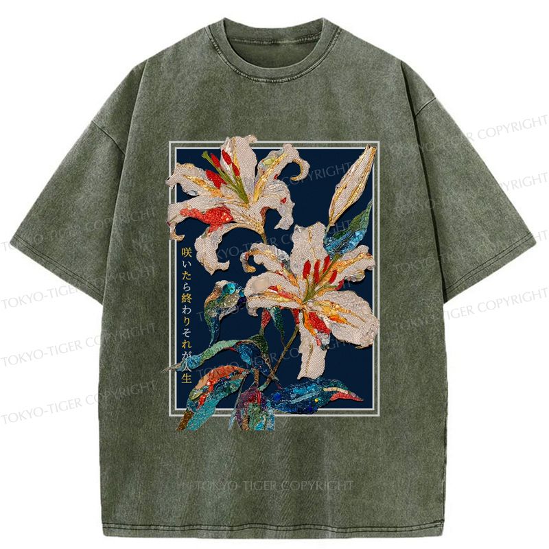 kyoto lion funny flower t-shirt best seller