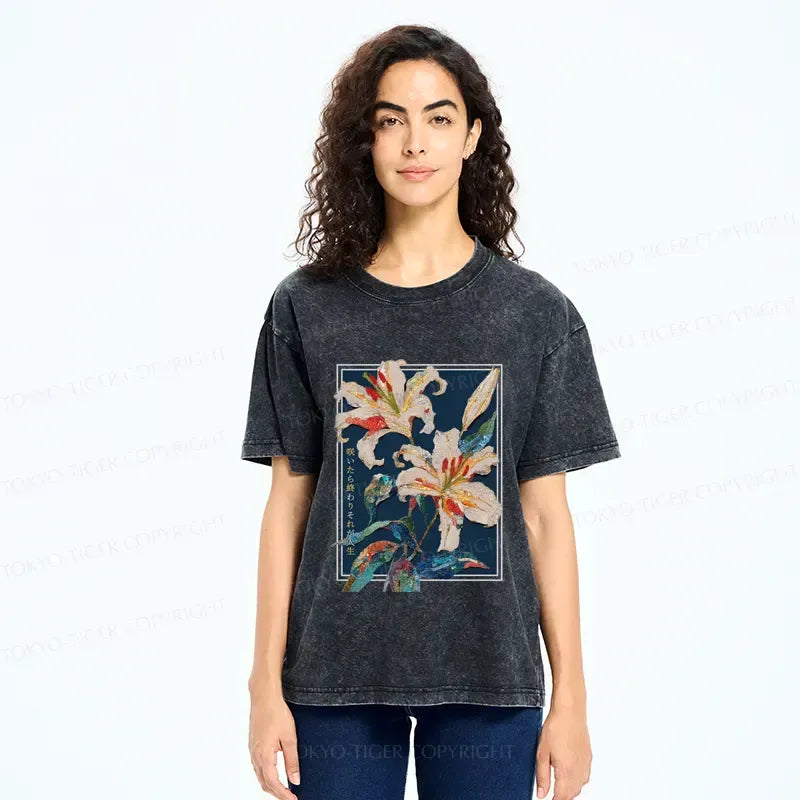 kyoto lion funny flower t-shirt best seller