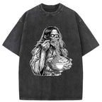 Japanese Vintage Washed T-Shirt for Daily Wear