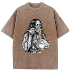 Kyoto-Lion Ghost Eats Ramen Washed T-Shirt