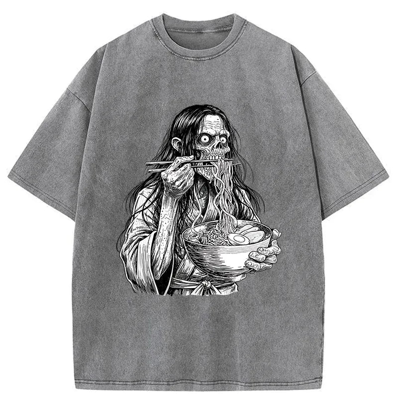 Japanese Vintage Washed T-Shirt for Daily Wear