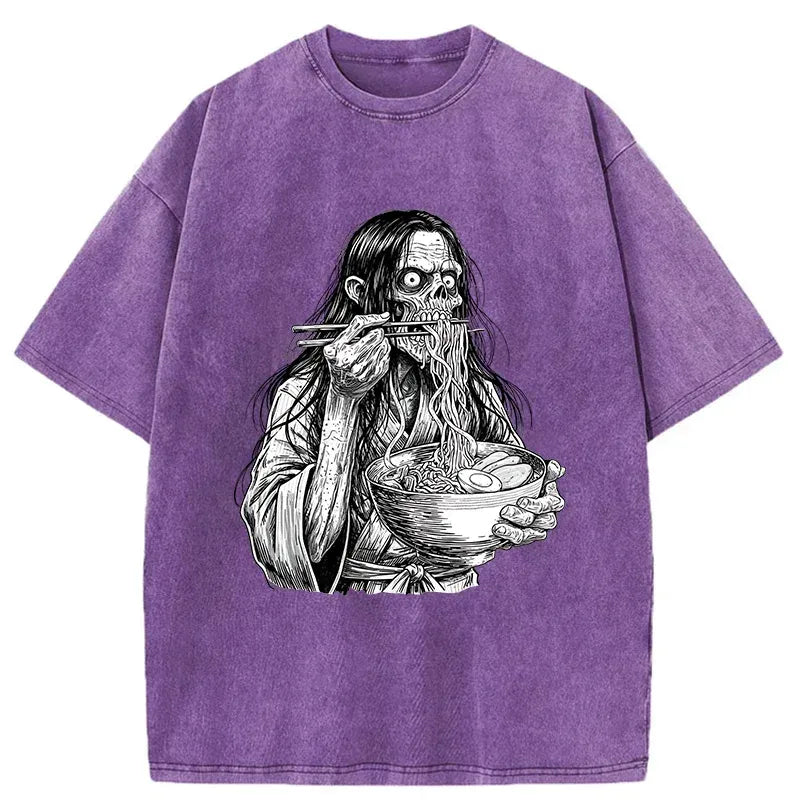 Japanese Vintage Washed T-Shirt for Daily Wear