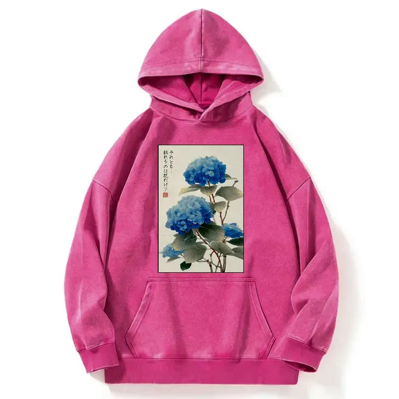 Kyoto-Lion Ukiyoe Hydrangeas: A Reflection of the Soul Washed Hoodie