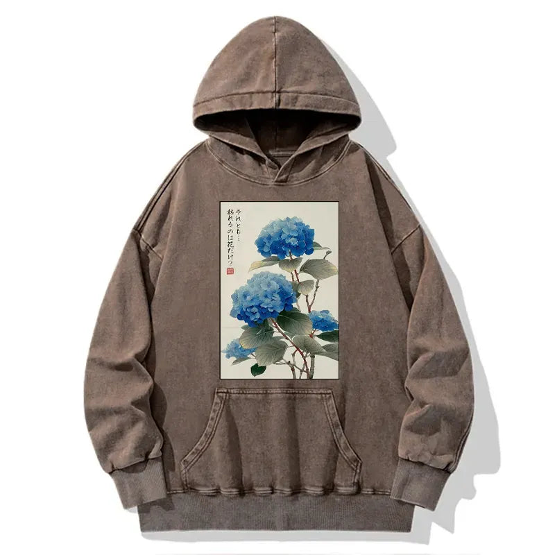 Kyoto-Lion Ukiyoe Hydrangeas: A Reflection of the Soul Washed Hoodie