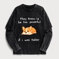 Kyoto-Lion Funny Short Dog Joke Washed Double Layer T-Shirt