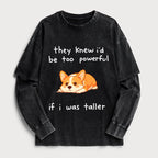 Kyoto-Lion Funny Short Dog Joke Washed Double Layer T-Shirt
