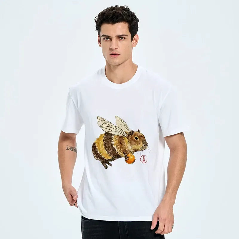 Funny Capybara Bee Meme T-Shirt