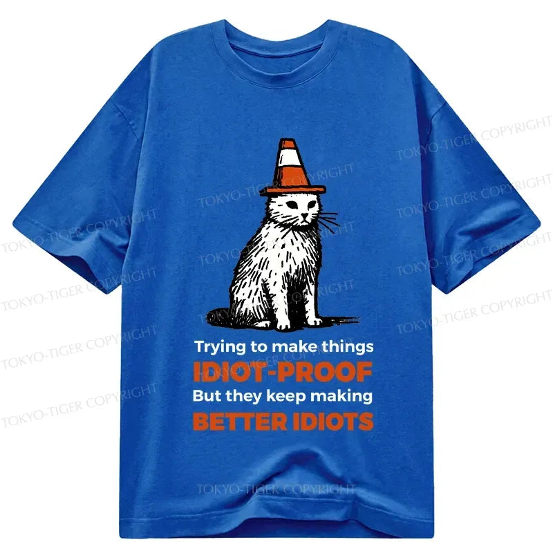 japanese style stupid cat t-shirt classic
