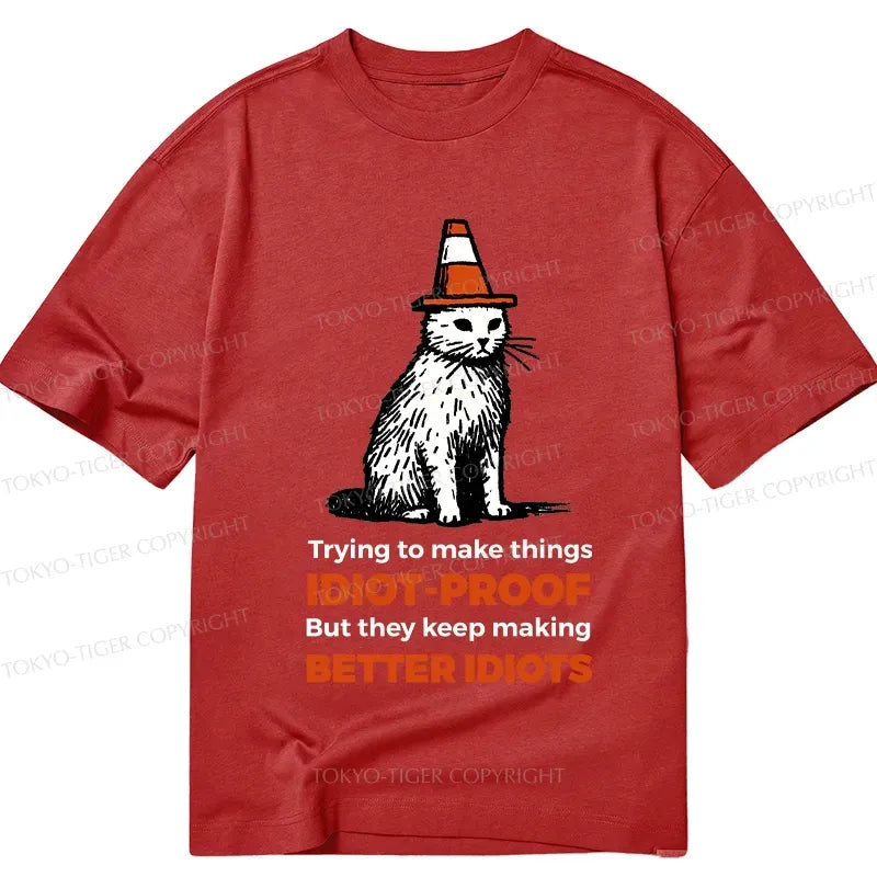 japanese style stupid cat t-shirt classic