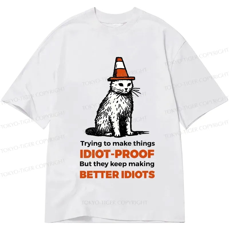 japanese style stupid cat t-shirt classic