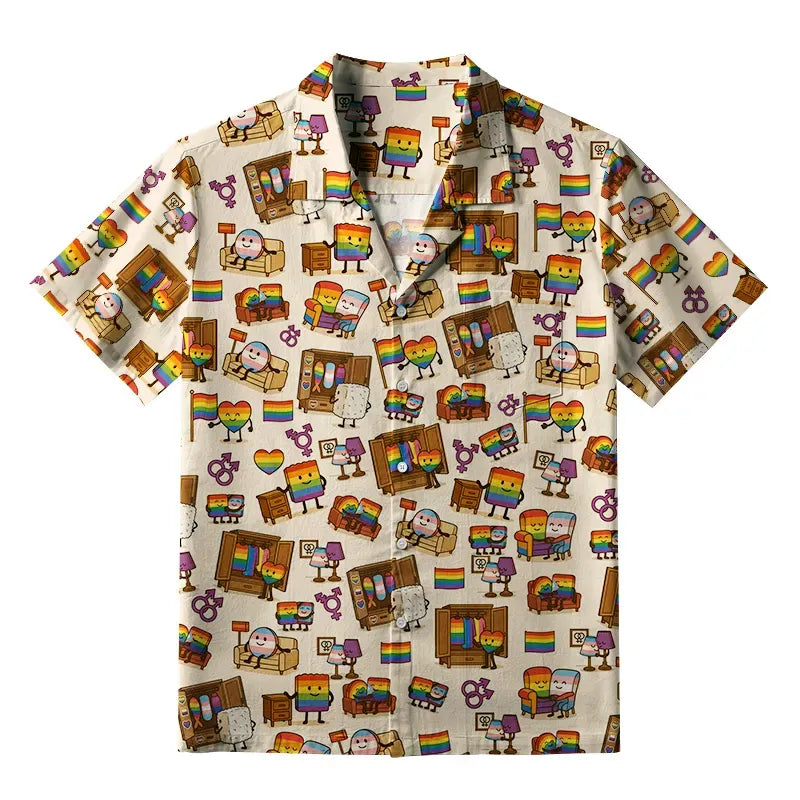 Kyoto-Lion Pride Rainbow Sushi Aloha Hawaiian Shirt