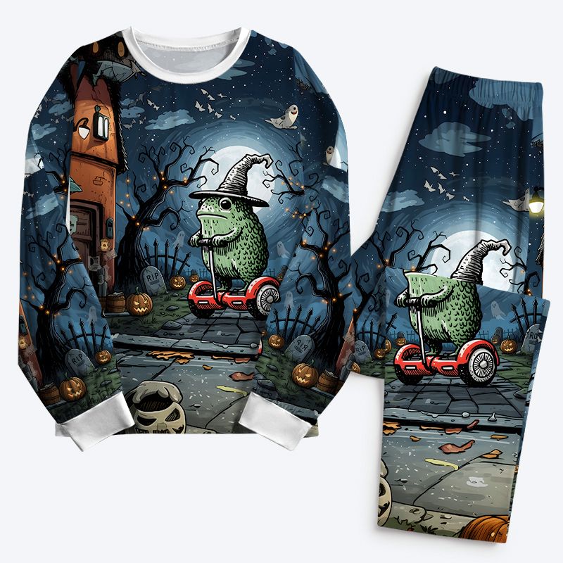 Kyoto-Lion Frog Riding A Balance Scooter Family Pajama Sets